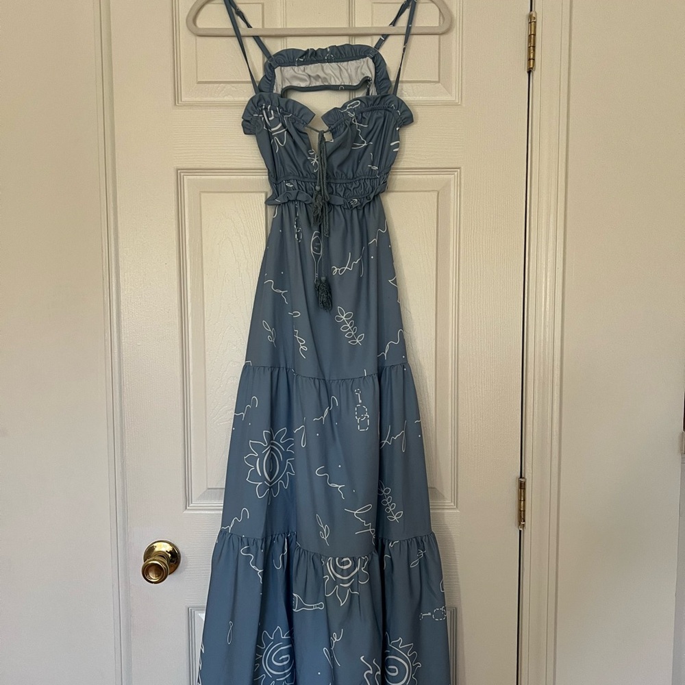 Blue Floral Women's Dress
